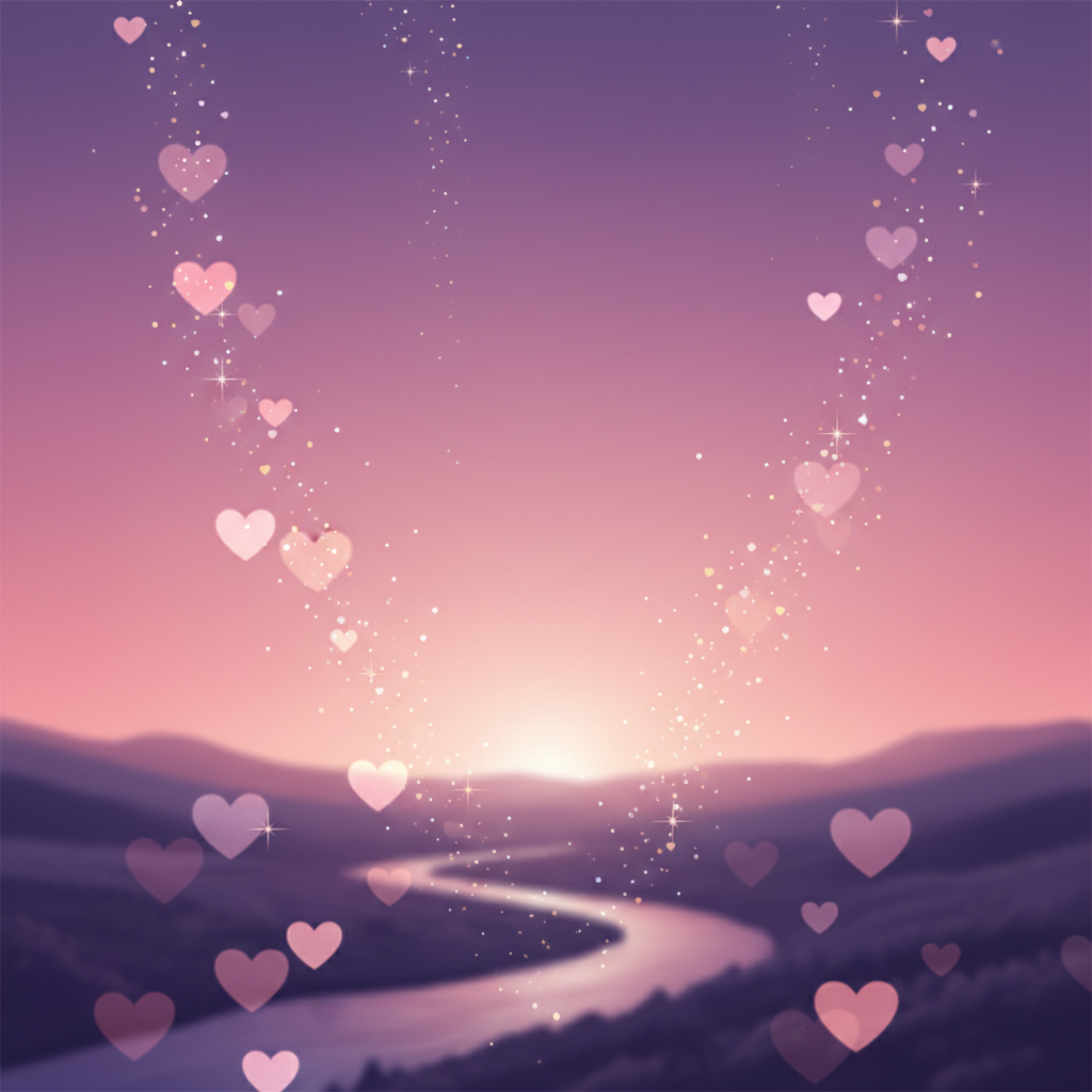 Zwei Hände, die sich unter einem sternenklaren Himmel einander entgegenstrecken, als Symbol für Liebe und Verbundenheit